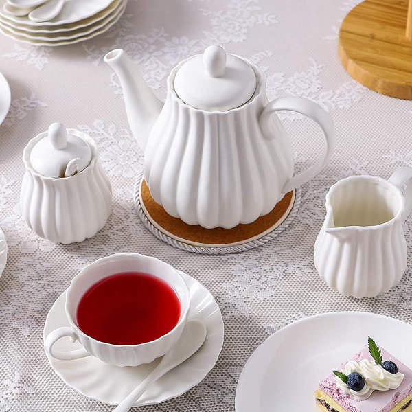 Canora Grey 22 Pieces Porcelain Tea Set, Tea Gift Sets For Adults, Tea